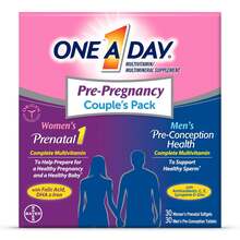 ONE A DAY Men's & Women's Pre-Pregnancy Multivitamin Softgel Including Vitamins A, Vitamin C, Vitamin D, B6, B12, Folic Acid & More, 30+30 Count, Supplement For Before, During, And Postnatal - 60 cái (Gói 1) - Xem 9