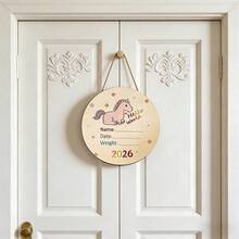 Baby Announcement Sign Hello World Wood Birth Announcement Sign Newborn Sign For Hospital - Black - View 2