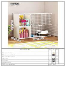 三层猫笼带储物隔间,大空间猫屋,宠物用品猫别墅 - 彩色 - 查看 23