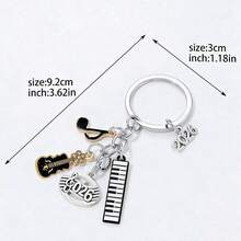 1 móc khóa hình micro, nốt nhạc, guitar, chữ cái đầu tên, móc khóa ngôi sao nhạc rock cá tính, món quà tuyệt vời, quà tặng chủ đề âm nhạc năm 2024. - Nhiều màu mới - Xem 6