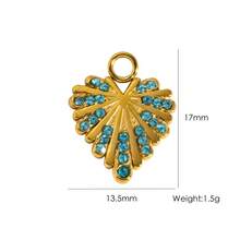 1pc Bohemian Style Leaf Shaped Rhinestone Pendant Necklace Accessory, Suitable For Women's Daily Wear - Multicolor - View 5