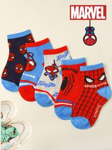 Marvel 1 đôi/5 đôi/10 đôi tất hoạt hình, tất hoạt hình cho trẻ em/trẻ nhỏ, 5 đôi tất thời trang thường ngày thoáng khí cho bé trai, có họa tiết in, phù hợp cho mọi mùa. - Nhiều màu - Xem 9