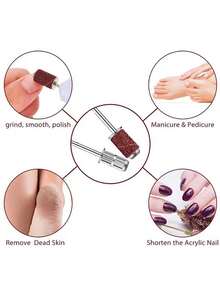 10 件套美甲钻头，3/32 英寸美甲钻头芯轴，适用于电动锉刀砂光机，小型砂带，亚克力美甲修脚工具，家用沙龙及水疗中心 - 銀色 - 查看 3