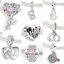 1 Mặt dây chuyền hạt hình trái tim vô cực bằng bạc Sterling thời trang, thích hợp để làm vòng tay, trang sức DIY cho nữ. - Bộ 1 - Xem 5