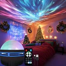 1 pieza Proyector de galaxia con efecto de luces del norte, luz ambiental LED, brillo ajustable y multicolor, alimentado por USB, iluminación envolvente, decoración para habitación/sala de juegos, regalo de cumpleaños/aniversario - Multicolor - Ver 2