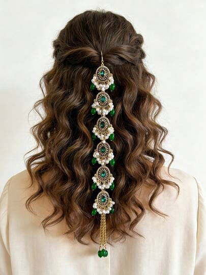 Rhinestones Hair Chain Bohemian Exotic Bells Pendant Hair Accessories For Wedding And Parties,Women's Daily Wear