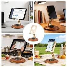 Giá đỡ kim loại xoay 360°, chịu tải trọng mạnh 10kg, có thể điều chỉnh nhiều góc 90°, thiết kế rỗng tản nhiệt, đế lớn, thích hợp sử dụng cho điện thoại di động, máy tính bảng, văn phòng, nhà bếp, ngoài trời, kiểu dáng tối giản, có thể gập lại. - Nhiều màu - Xem 1