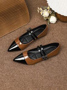2026 New Arrival Women Simple Style Flat Mary Jane Shoes - Black Beads Followed By Dark Brown Beads - View 2