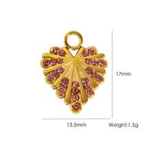 1pc Bohemian Style Leaf Shaped Rhinestone Pendant Necklace Accessory, Suitable For Women's Daily Wear - Multicolor - View 6