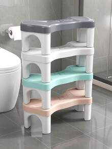 Taburete de baño, taburete de baño reforzado, taburete reposapiés para adultos, taburete de asiento de inodoro, taburete escalonado - Multicolor - Ver 7