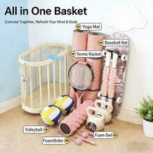 Large Capacity Rolling Storage Basket With Wheels - Multi-Functional Organizer For Home, Outdoor, Living Room, Bathroom, Laundry Room & Sports Field - Durable Plastic, Shelf Baskets - 白色 - 查看 7