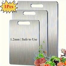 1 Pc Thick Stainless Steel Kitchen Cutting Board - Scratch-Resistant Chopping Surface For Meats, Steaks, Chickens, Veggies, Fruits & Bread | Non-Slip, Dishwasher-Friendly - Vegetable and Fruit Cutting Board - View 10