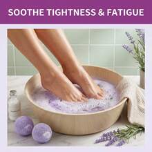 Ximonth Set De Bolas De Sal De Baño Con Lavanda, Para Pies, Refresca Los Pies, Reduce Olores, Alivia Tensión Muscular, Hidrata Intensamente, Textura Suave, Uso Cómodo, Para Cuidado Diario - Lavanda - Ver 3