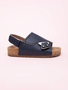 Sandalias planas para niñas, zapatos casuales de playa para niños en verano - azul real - Ver 6