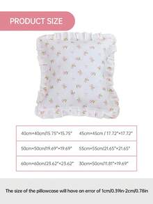 HONEYMOON 1 pieza Funda de almohada de encaje floral rosa, suave y transpirable, sin relleno de almohada, adecuada para decoración del hogar casual, sofá interior, dormitorio, residencia estudiantil, ropa de cama. Lavable a máquina, adecuada para todas las estaciones. El regalo de primera elección para familiares y amigos, esencial para la temporada de regreso a la escuela, certificado OEKO-TEX. - Multicolor - Ver 3