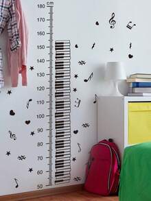 1pc Car, Excavator, Piano Shaped Height Measurement Wall Sticker, Accurately Track Your Baby's Height, Accompany Your Baby's Growth. Cartoon Design Removable Measuring Ruler Sticker, Suitable For Room And Home Decor, Party, Home Decoration, Gift. - Height Stickers - View 8