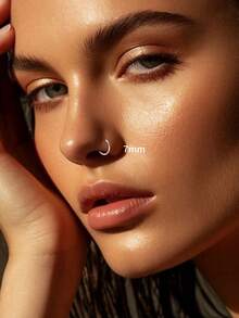 1pc S925 Sterling Silver Vintage Mini Twisted Nose Ring, Includes Pierced Nose Ring Style, Suitable For Daily Wear For Women, Also An Excellent Gift For Girlfriend, Mother And Sister - Single Smooth Nose Ring - View 3