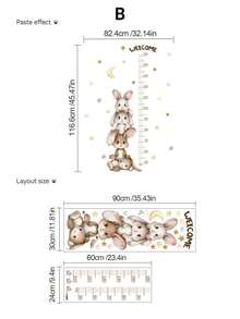3 Stiker Dinding Bagan Tinggi Badan Hewan Kartun Opsional, Jerapah, Kelinci, Hewan Hutan, Bintang dan Awan, Stiker PVC Perekat dan Dapat Dilepas, Melacak Tinggi Badan Bayi Anda Secara Akurat, Dekorasi Dinding untuk Mencatat Pertumbuhan Bayi Anda - Stiker tinggi badan - View 10