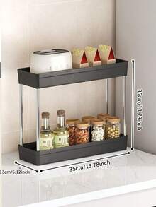 2/3/4 Tier Portable Storage Cart, Suitable For Narrow Spaces, 13cm Width, Hollow Drainage With Movable Casters, Drainage Net, Mobile Kitchen Storage Rack With Metal Tubes, Vertical Storage Rack, Applicable For Kitchen, Bathroom, Laundry Room, Living Room, Floor-Standing Rack, Floor-Standing Rack - Stainless Steel + Plastic Material (Can Be Used For Washing Vegetables) - Multicolor - View 12