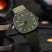 SYNOKE Retro Thời trang Nam Đồng hồ thạch anh - xanh quân đội - Xem 9