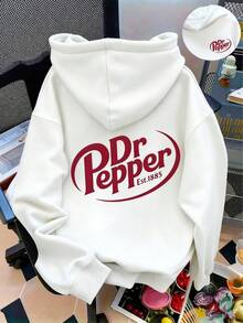 Fashion1 PcsLetter Graphic Cute Women's Oversized Hoodie In Light Grey, Y2K Style Fall/Winter Clothes For Women100% CottonStylish And Warm Sweatshirt - 白色 - 查看 9