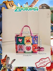 1 Pc Disney Official Licensed Zootopia Pattern Handbag Colorful Sling Bag Drawstring Shoulder Bag Lightweight Handbag - From Verifiable Perfect For Daily/Shopping/Going Out/Valentine's Day - Multicolor - View 3