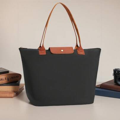 NEWHEY Bolso de mano, bolso de tela Oxford, bolso plegable de gran capacidad tipo dumpling, bolso de hombro grande para hombres y mujeres de compras