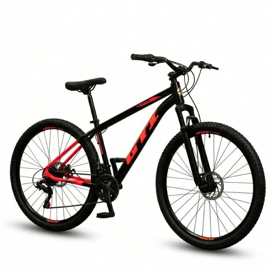 GTI Roma 29-Inch Wheel Bicycle, 21 Speeds, Aluminum Frame, Disc Brakes, Grip Shift, Internal MTB Design. - Red - View 1
