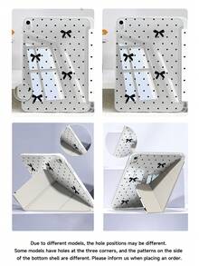 Ốp lưng máy tính bảng họa tiết nơ và chấm bi, tương thích với iPad Air 11 inch M3 2025 / M2 2024, Air thế hệ thứ 5 2022, (A16) 11 inch thế hệ thứ 11 2025, tương thích với Samsung Galaxy Tab, Kindle Paperwhite thế hệ thứ 12 2024, mặt lưng trong suốt, ốp bảo vệ họa tiết thời trang, chức năng tự động tắt/mở màn hình, bảo vệ bằng túi khí, thích hợp làm quà tặng và sử dụng trong văn phòng. - Nhiều màu - Xem 5