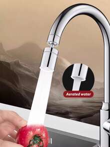 Kitchen Bathroom Faucet, 360-Degree Swivel Spray Nozzle, Water Mode Extension, Foam Device, Rotatable Extension, Plastic & Copper Alloy, Universal Thread, No Battery Required, Compatible With Standard Pipes - Universal Model - View 9