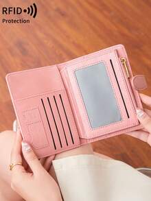 MIYIN 1pc Creative Airplane Design Travel Passport Holder With Zipper Pocket, RFID Blocking Passport Cover, Document Organizer, Minimalist Solid Color Business Travel Essential Passport Wallet, Lightweight Portable Travel Wallet, Multi-Function Card Case, Passport Protector, Unisex Passport Holder - Hồng - Xem 8