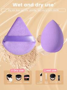 5/37PCS Makeup Tools Set Including:25PCS Makeup Brush Set+3PCS Makeup Sponges+3PCS Triangle Powder Puffs+1pc Hairband+2PCS Hand Bowl Strap+2PCS Facial Cleansing Sponges+1pc Makeup Brush Cleaning Tools - Mauve Purple - View 7