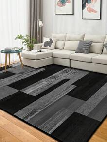 1 tấm thảm họa tiết hình học, hình chữ nhật bằng polyester in màu đen trắng xám, dễ giặt, thích hợp cho phòng khách, hành lang, đầu giường, phòng khách, phòng ngủ, văn phòng, nhà bếp, trang trí nhà kiểu nông trại - Nhiều màu - Xem 19