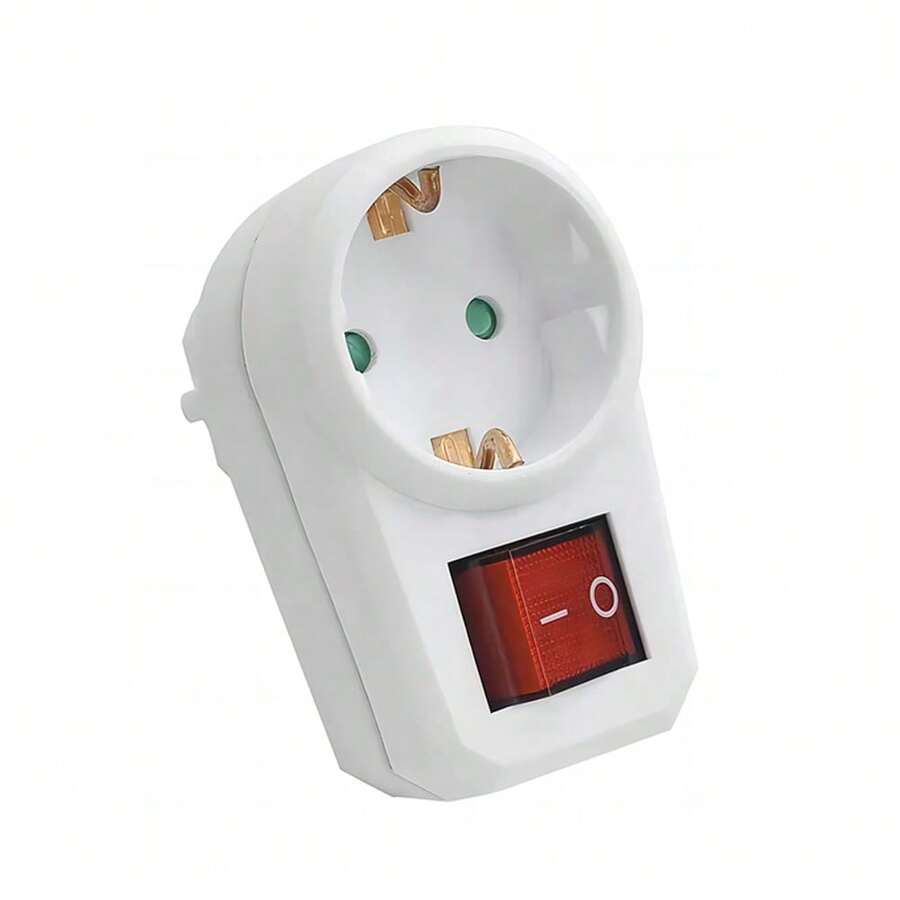 Bộ chuyển đổi ổ cắm EU 1 cái, phích cắm tường 1 chiều có công tắc đèn, không cần rút phích cắm. - Phích cắm loại F của EU (220-240V) - Xem 1