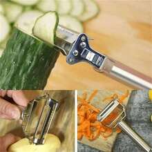 1PC 2-In-1 Stainless Steel Peeler And Slicer - A Multifunctional Vegetable And Fruit Peeler Tool, An Integrated Kitchen Artifact, Suitable For Potatoes, Cucumbers, Carrots, Cabbage, Etc. - Multicolor - View 12