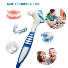 Dental Prosthesis Fixation Cleaning Set, Fixation Cleaner Box, Toothbrush, Double-Sided Toothbrush, Multi-Layer Bristles, Denture Cleaning, European Dental Prosthesis Cleaning Box, Dental Prosthesis Box With Invisible Fixation, Dental Prosthesis Cleaning Box With Double Layer And Filter, Denture Box, Travel Set. Back To School, Mother's Day, Father's Day Gift Ideas. - Multicolor - View 5