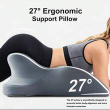 Rgonomic Memory Foam Wedge Pillow, 27° Angled Support For Neck, Back, Waist  Leg Pain Relief, Multi-Position Prone Pillow With Removable Cover - Dusty Blue - View 3