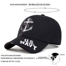 1pc Men's US NAVY Letter & Anchor Embroidered Baseball Cap, Streetwear Casual Hat For Spring/Autumn Outdoor, Travel, Beach,Summer,Holiday - Multicolor - View 2