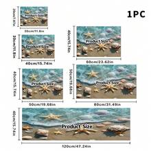 1pc Absorbent Dish Drying Mat, Coffee Machine Pad, Ocean Seashell & Starfish Pattern, Suitable For Dining Table And Cafe, Multi-Purpose Drainage Mat, Household Gift, Desktop Decor - XYLSD-92 - View 5
