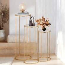 Party Cylinder Stand, Gold Metal Plant Round Cylinder Stand For Party Flowers, Cylinder Table Display Pedestal Base For Vases, Birthday Party Backdrop Decoration - Xem 3