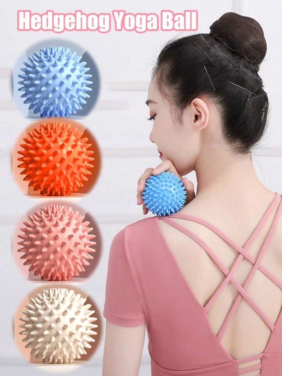 1 quả bóng yoga hình nhím có gai mềm nhô cao, bóng massage tập thể dục dùng để bấm huyệt, thư giãn cơ vai, cổ, chân, bóng yoga hỗ trợ cân cơ, thể thao & thể dục, mềm mại & thân thiện với da, thích hợp cho việc mang giày cao gót lâu, tập luyện cường độ cao, trường học, du lịch, nhà, spa, massage. - Nhiều màu - Xem 1