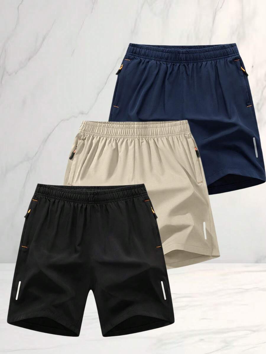 男士运动短裤两件套,休闲运动两用,弹性腰带,侧拉链口袋,反光饰边,亲肤面料,适合健身、跑步、户外活动和日常穿着。 - 彩色 - 查看 1