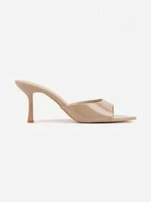 Sandalias de tacón con punta afilada para mujer - Sandalias suaves y elegantes para eventos/fiestas de verano - Caqui - Ver 3