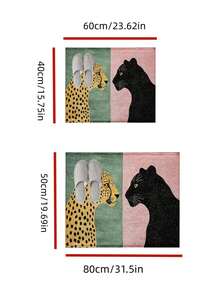 1pc Leopard Print Bath Mat, Soft & Comfortable, Suitable For Kitchen, Bathroom, Shower, Entryway, Home Holiday Decor, Can Be Used As Gift, Christmas Decoration - A - View 10