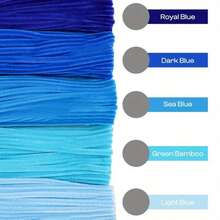 500件/套毛根手工材料包，升级版柔软毛绒雪尼尔杆，散装手工花朵毛根，适合初学者DIY艺术和手工项目，装饰扭扭棒，非常适合作为礼物、家居装饰、派对、婚礼用品 - 藍色 - 查看 4