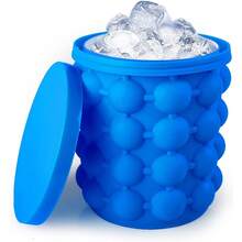 1pc Silicone Ice Cube Tray With Lid, 2-In-1 Ice Bucket & Ice Cube Maker, Press Release Easy To Take Ice Cubes, Suitable For Cocktails, Whiskey, Beverages And Cold Drinks - Multicolor - View 1