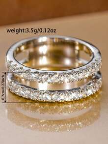 1 chiếc nhẫn nữ vuông thanh lịch đính đá Cubic Zirconia, thích hợp làm quà tặng đám cưới, lễ đính hôn, kỷ niệm, quà tặng ngày Valentine. - 1 # - Xem 9