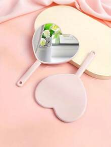 10pcs Heart-Shaped Portable Makeup Mirrors, Cute Mini Makeup Mirrors, Suitable For Birthday, Bridesmaid Party, Wedding Gifts, Party Favors - Multicolor - View 4