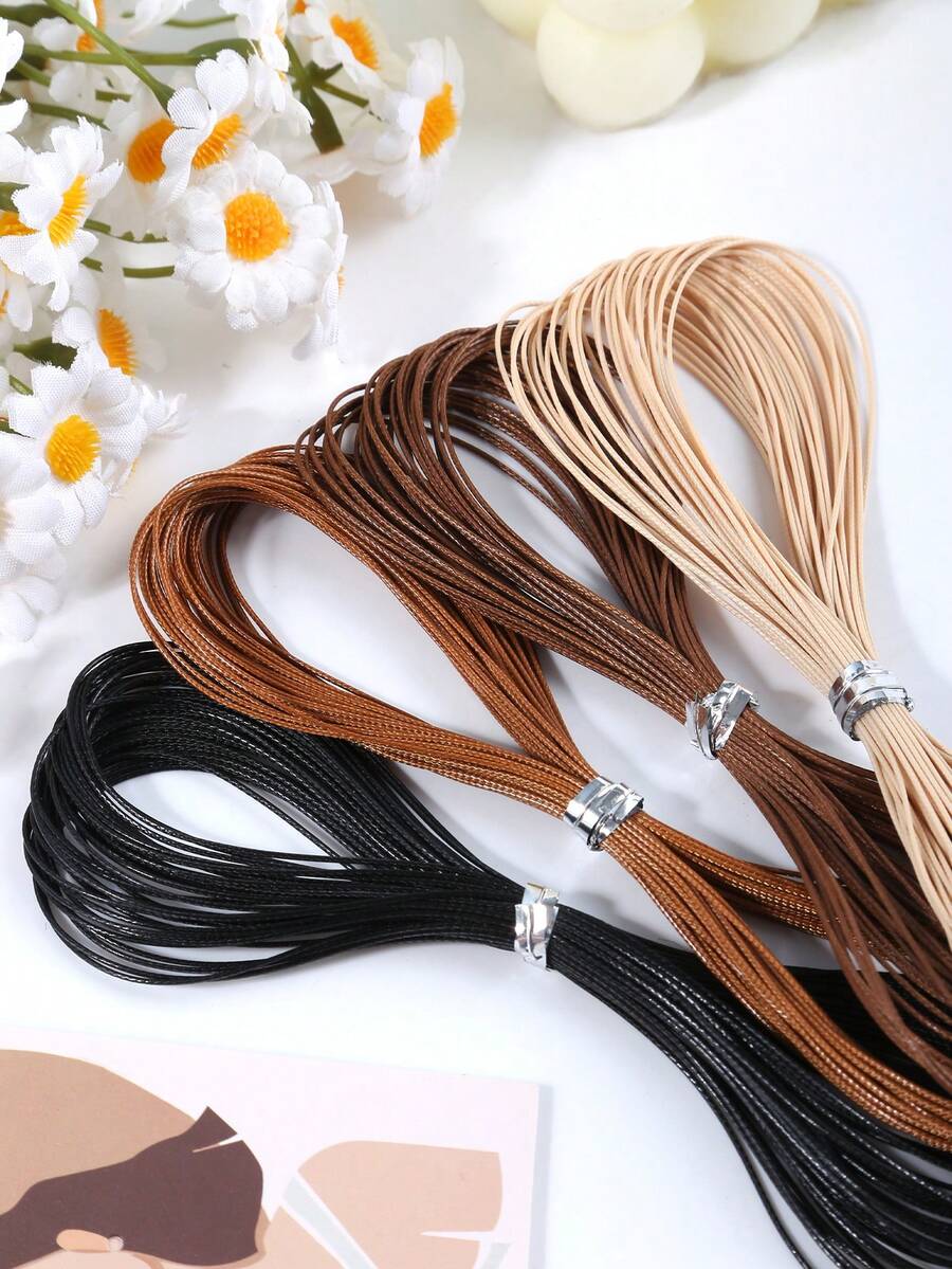 Hilo encerado de 0,5 mm para hacer joyas, hilo para cuentas y manualidades para tejer pulseras, collares, cuerda de poliéster encerada - cuerda encerada - Ver 1