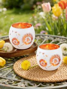 2 chiếc chân nến thủy tinh trắng sáng tạo, họa tiết hoa bồ công anh trong suốt, hộp đựng nến tạo không khí lãng mạn cho bữa tối dưới ánh nến, vật trang trí trung tâm bàn tiệc. - Bồ công anh - Xem 4